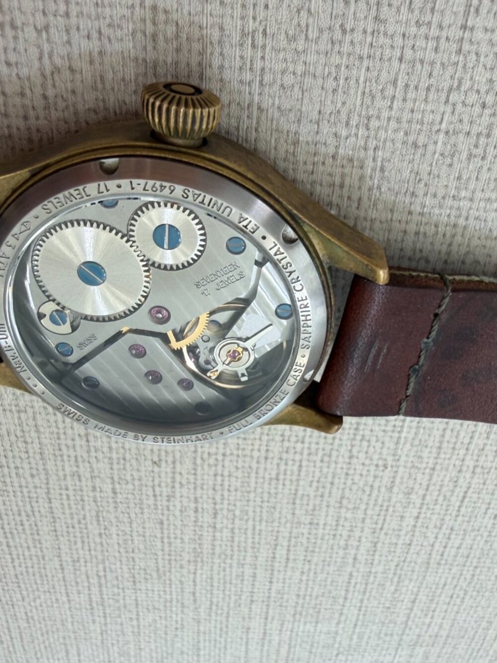 STEINHART Pilot Nav B-Uhr MANUAL WIND ETA 6497 Stainless Steel 44mm Bronze Watch - Picture 8 of 11